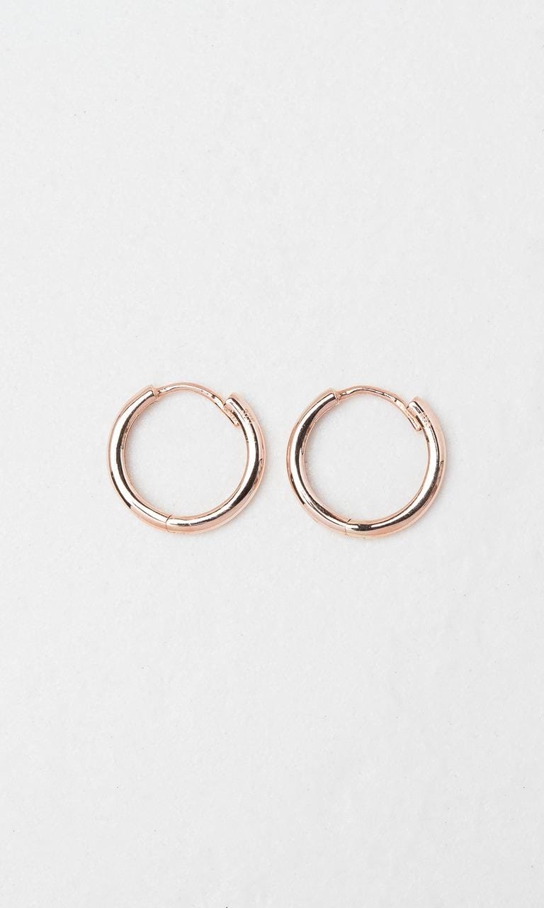 Hogans Family Jewellers 9K RG 12mm Huggie Earrings