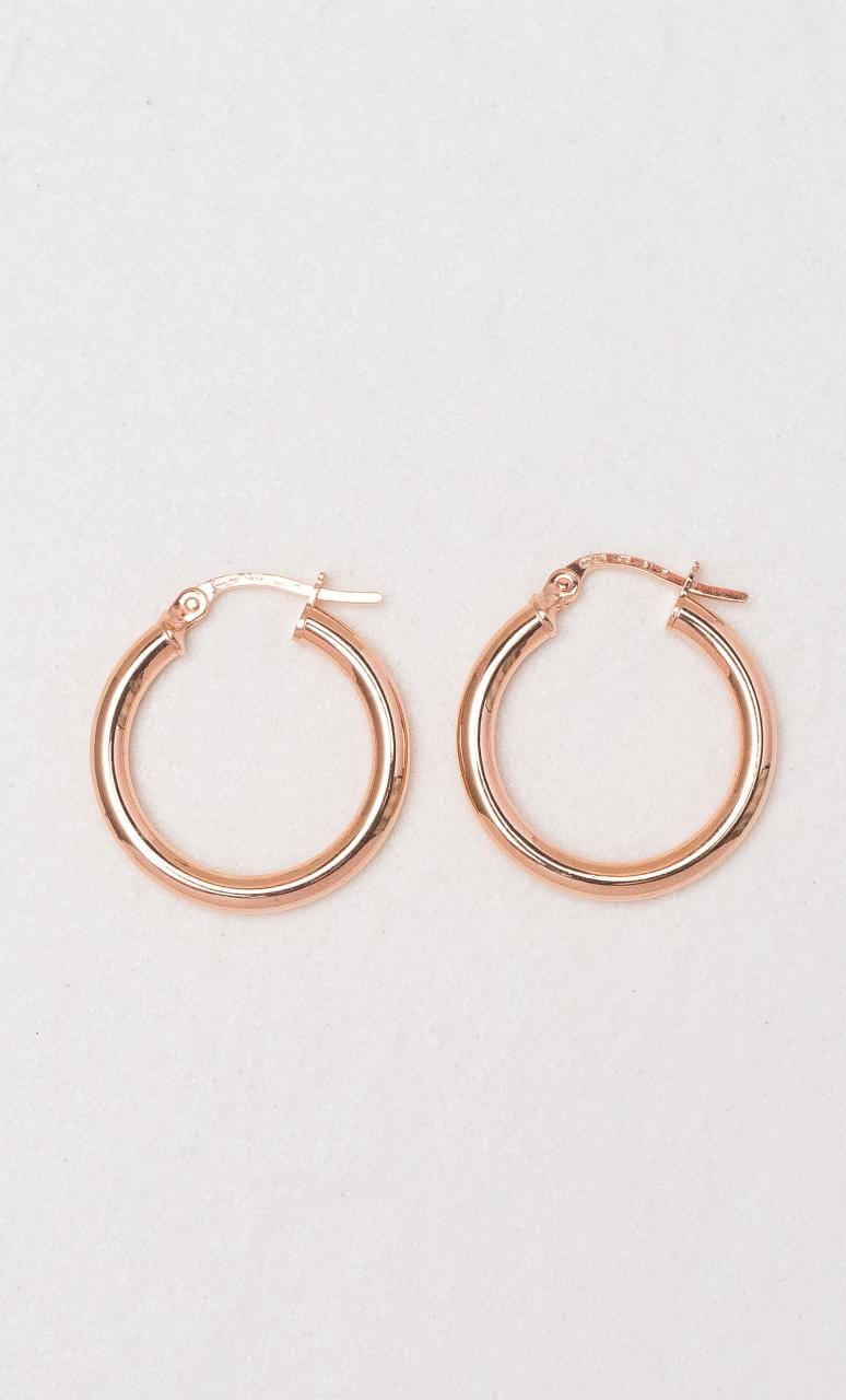 Hogans Family Jewellers 9K RG 20mm Tubular Hoop Earrings