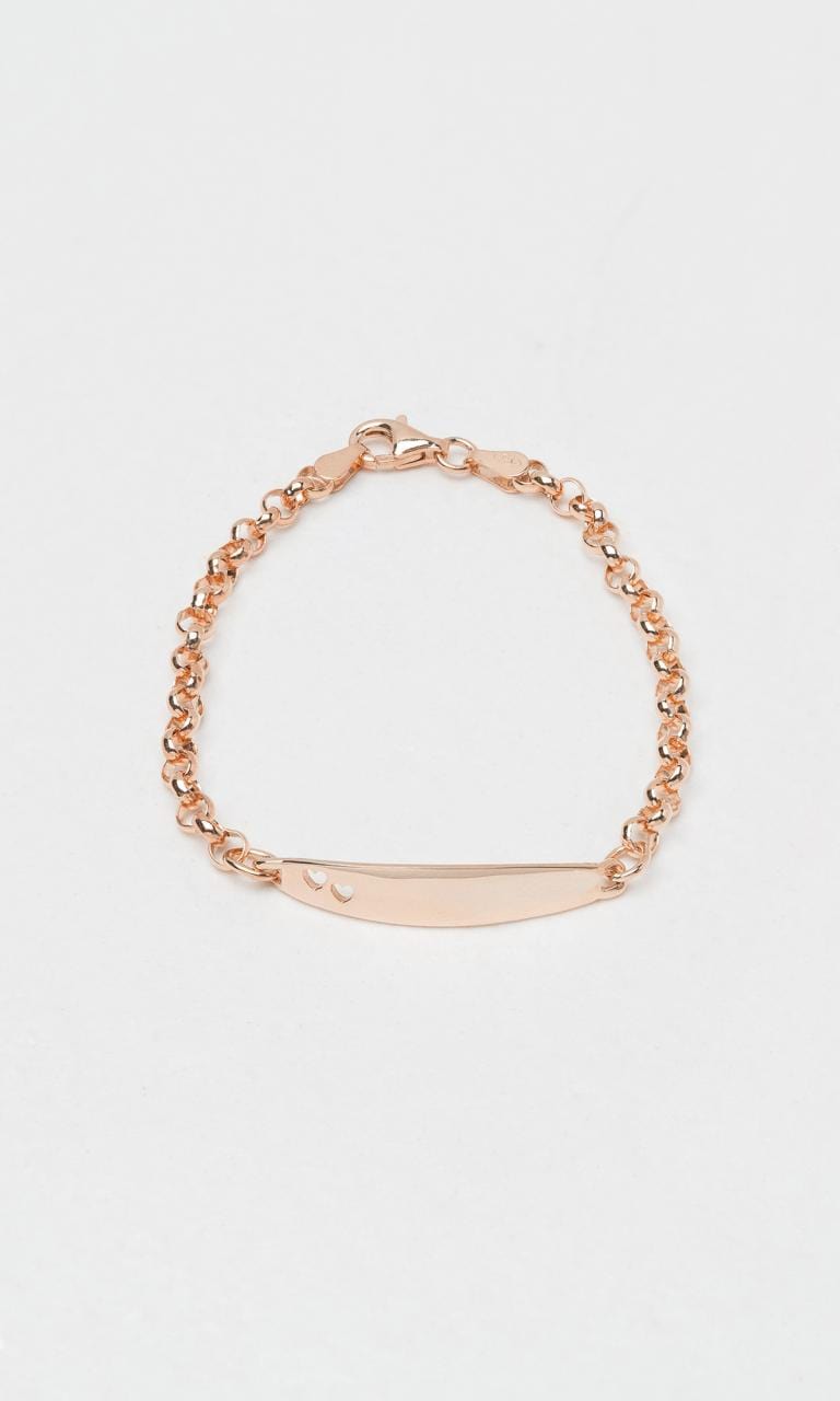 Hogans Family Jewellers 9K RG Baby ID Bracelet with Hearts