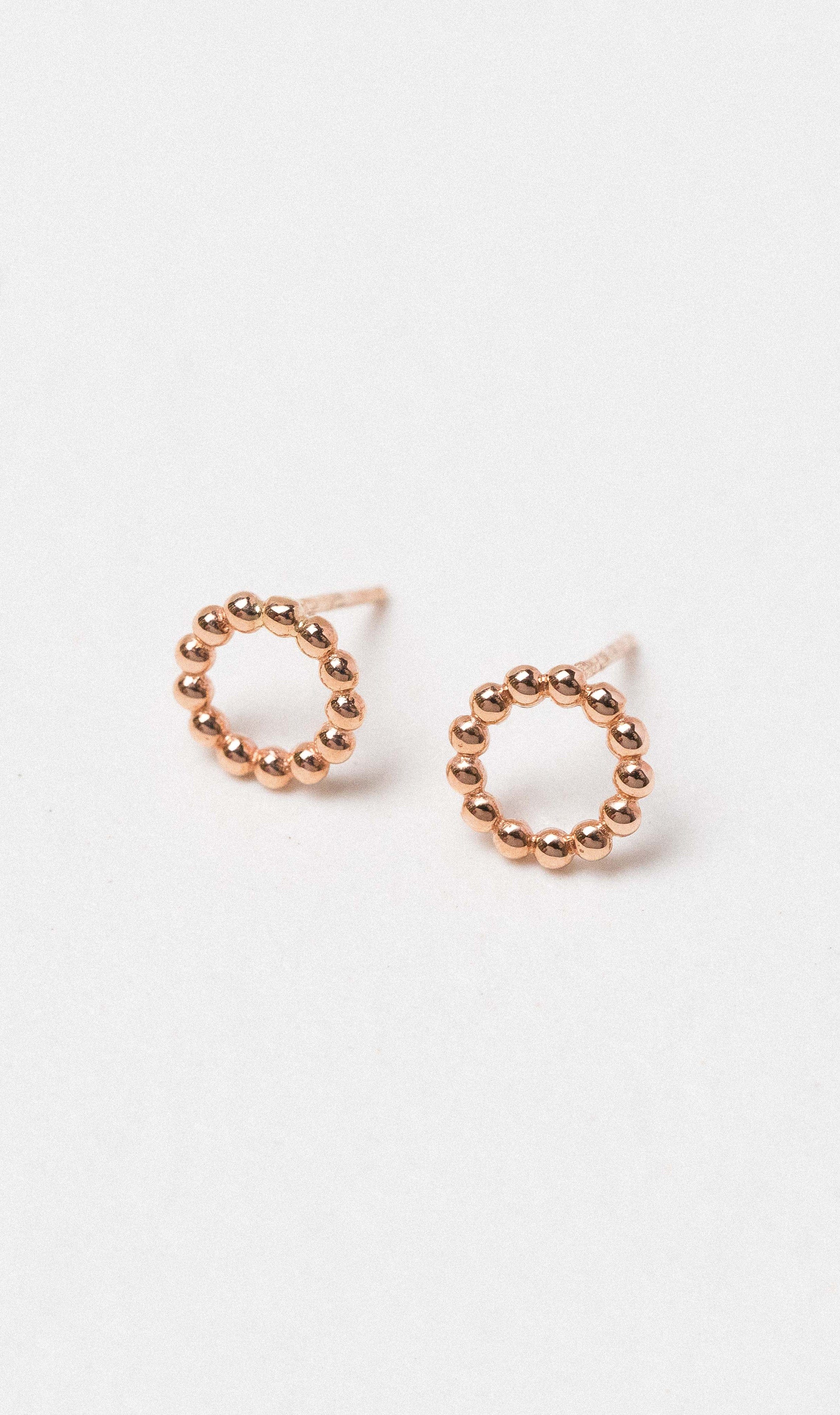 Hogans Family Jewellers 9K RG Circle Stud Earrings