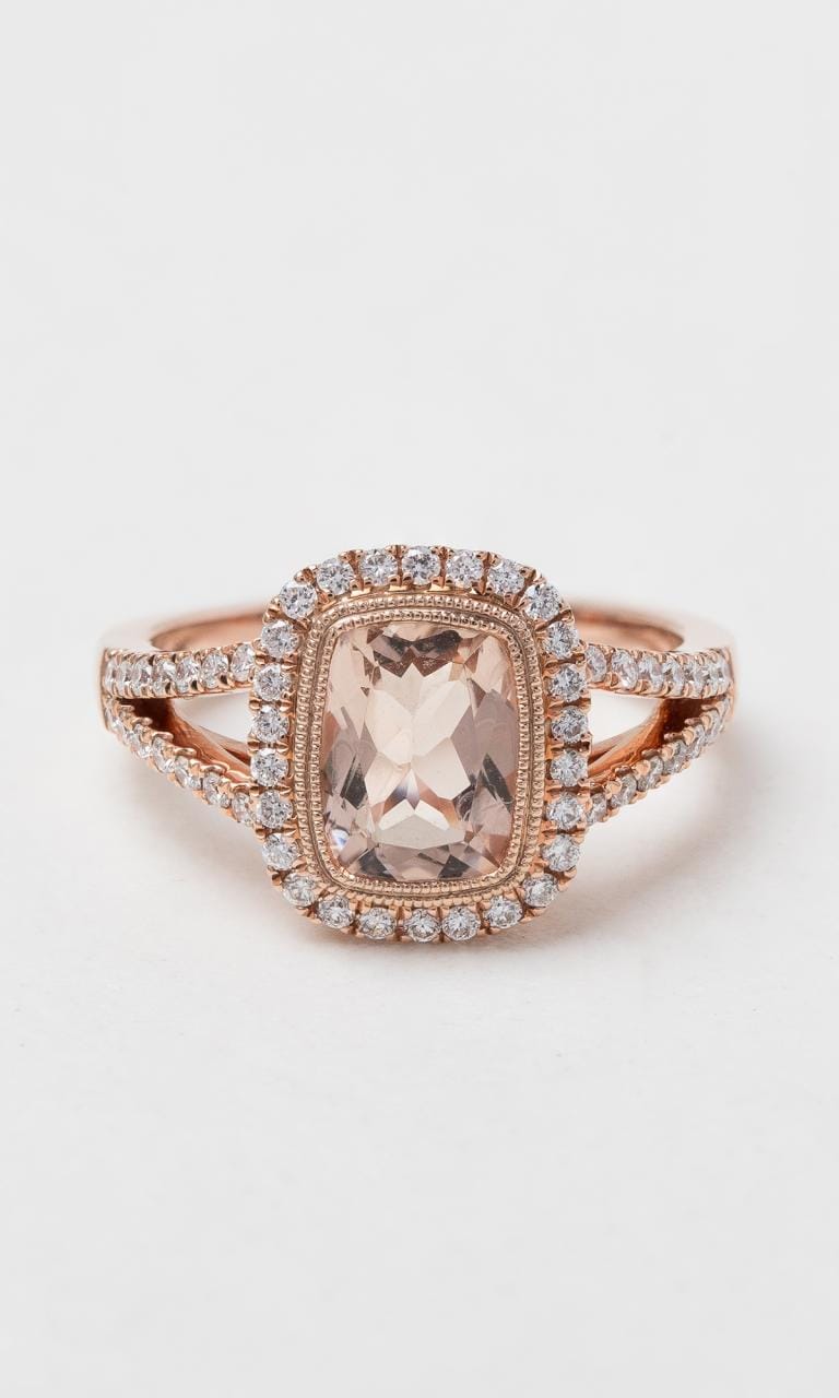 Hogans Family Jewellers 9K RG Cushion Cut Morganite Dress Ring