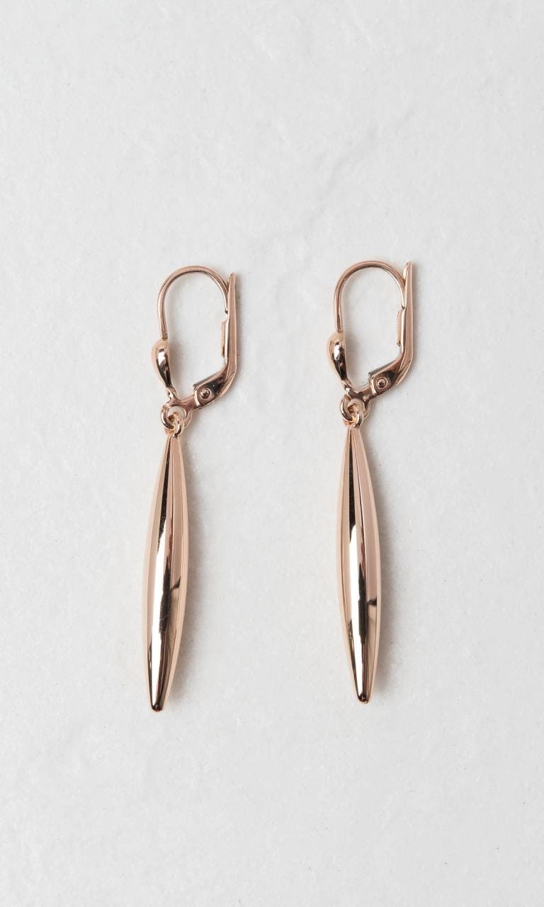 Hogans Family Jewellers 9K RG Elongated Drop Earrings
