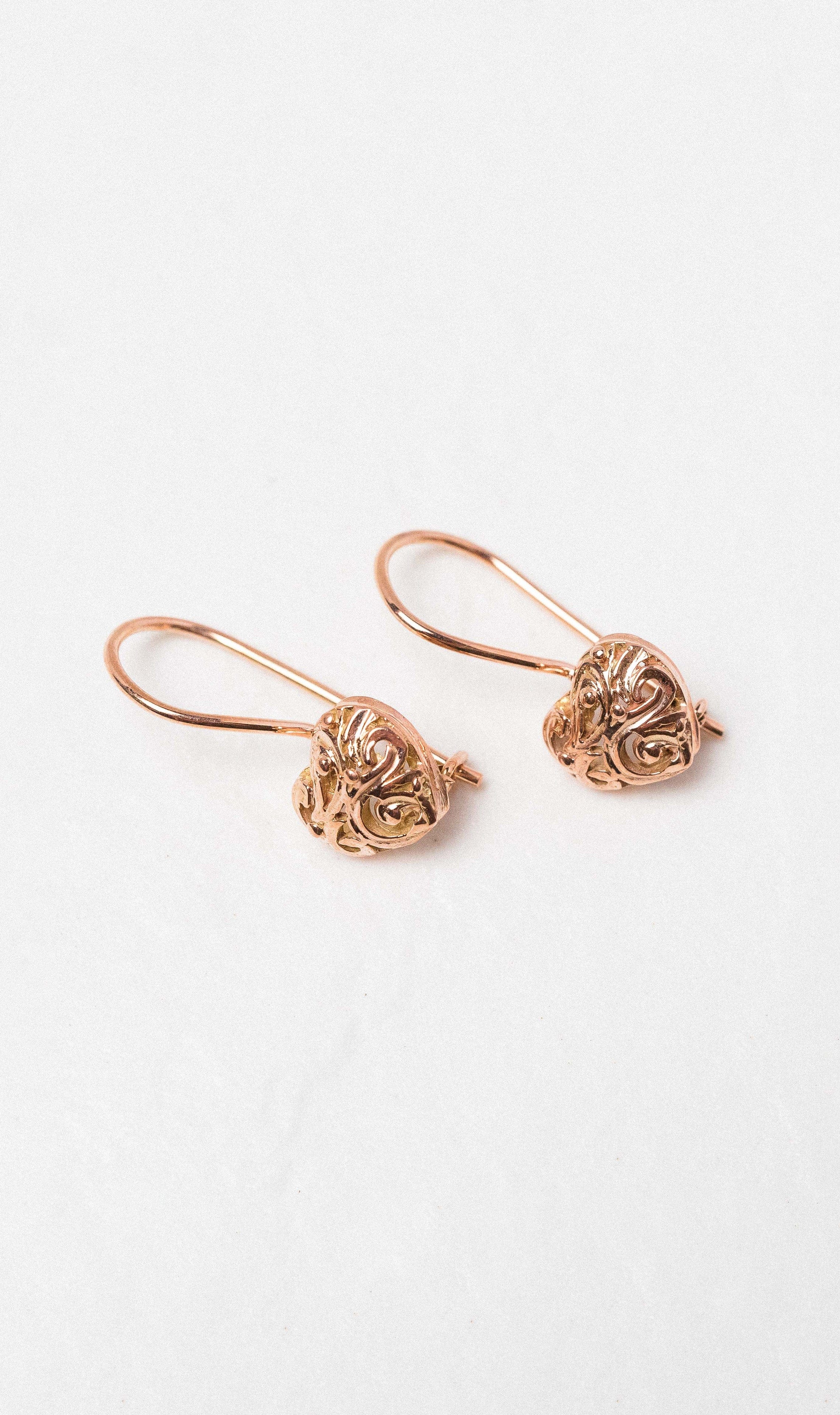 Hogans Family Jewellers 9K RG Heart Euro Earring