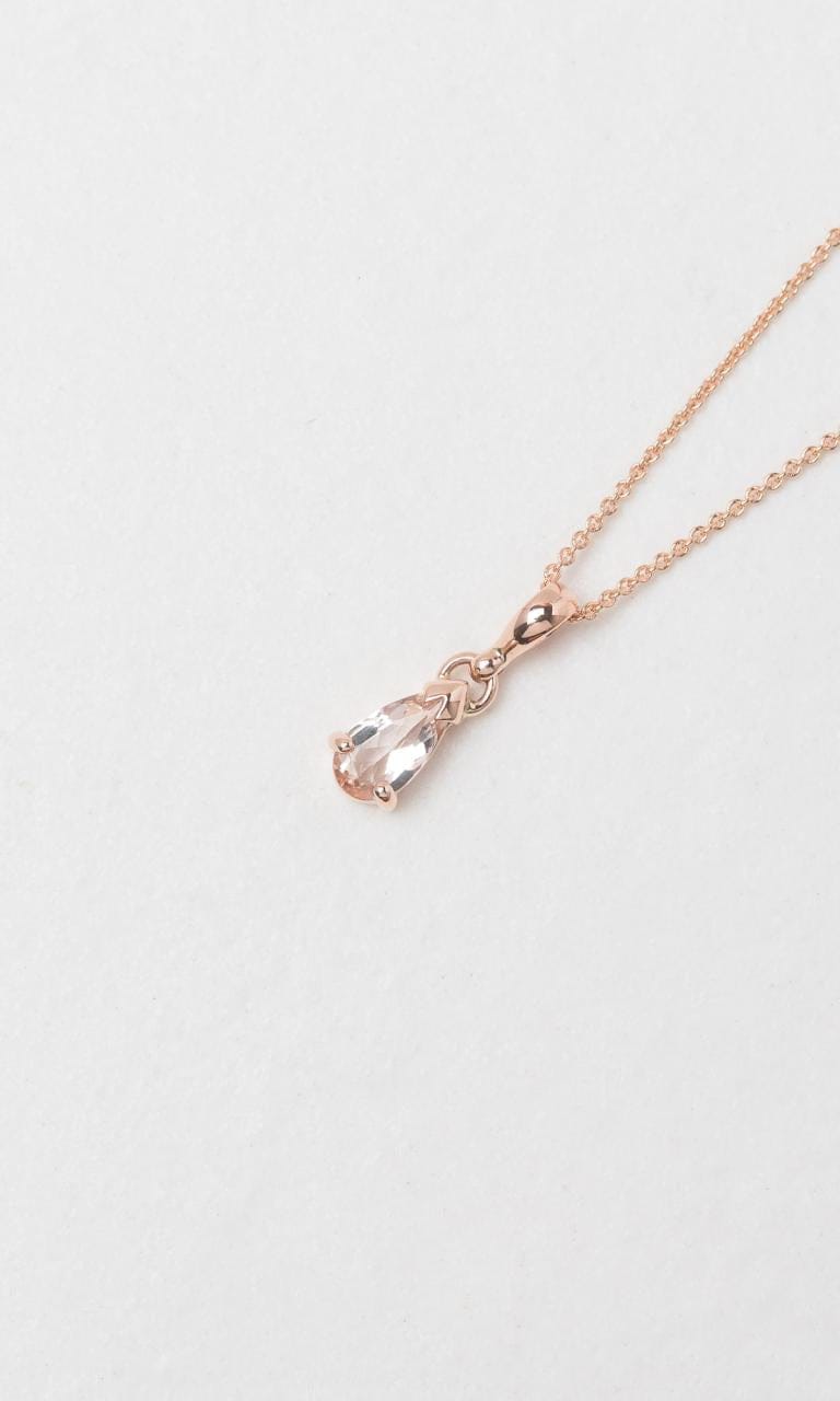Hogans Family Jewellers 9K RG Pear Cut Morganite Solitaire Pendant