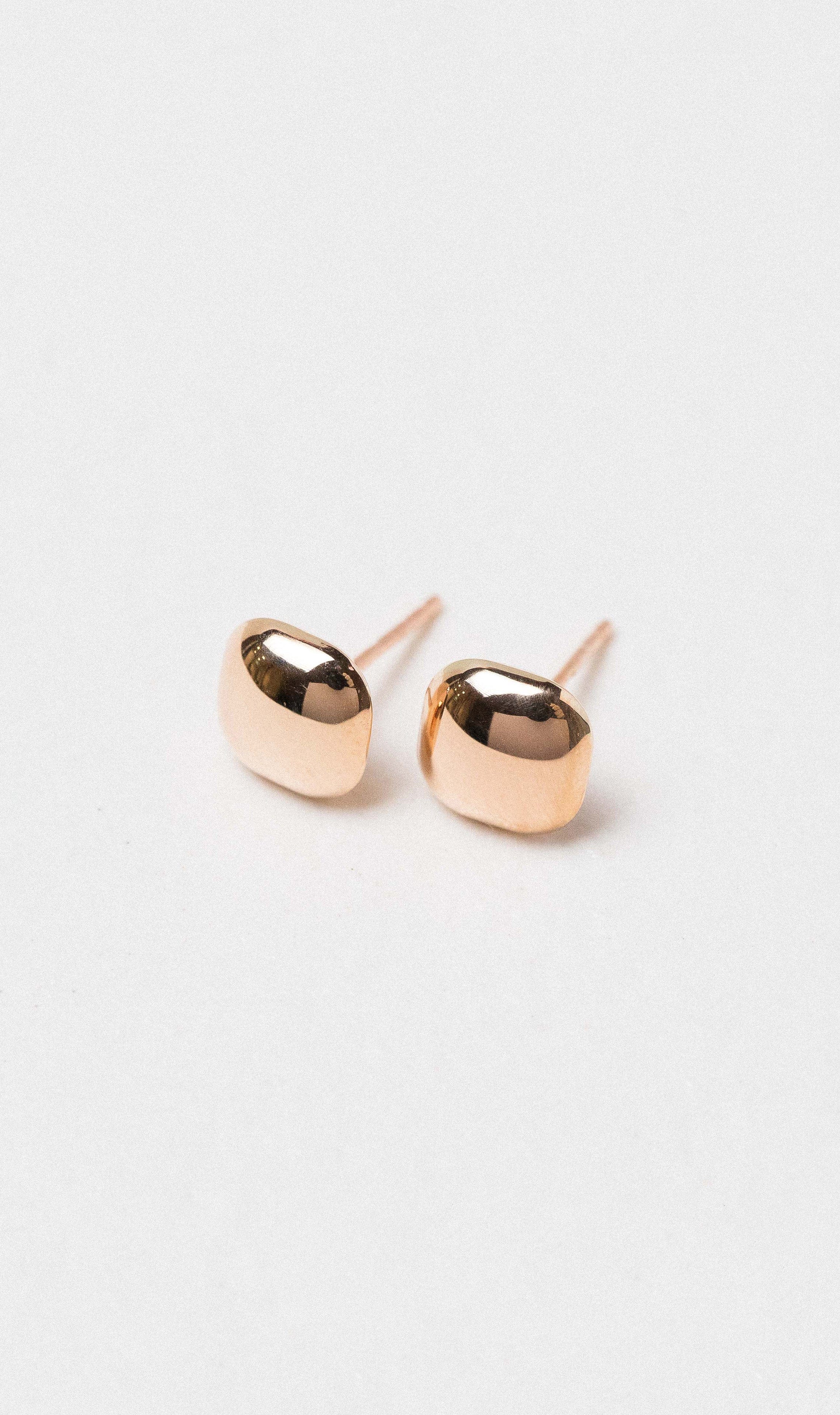Hogans Family Jewellers 9K RG Square Domed Stud Earrings