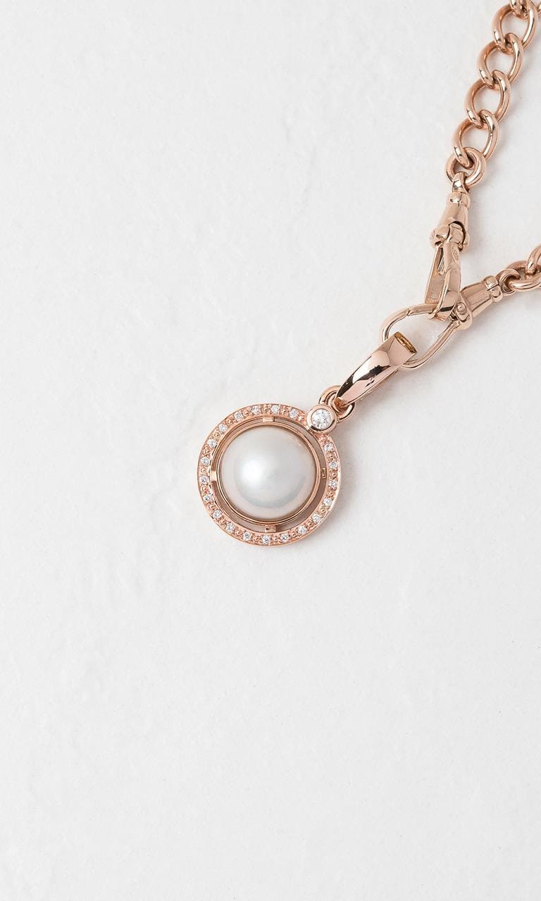 Hogans Family Jewellers 9K RWG Mabe Pearl & Diamond Pendant Enhancer
