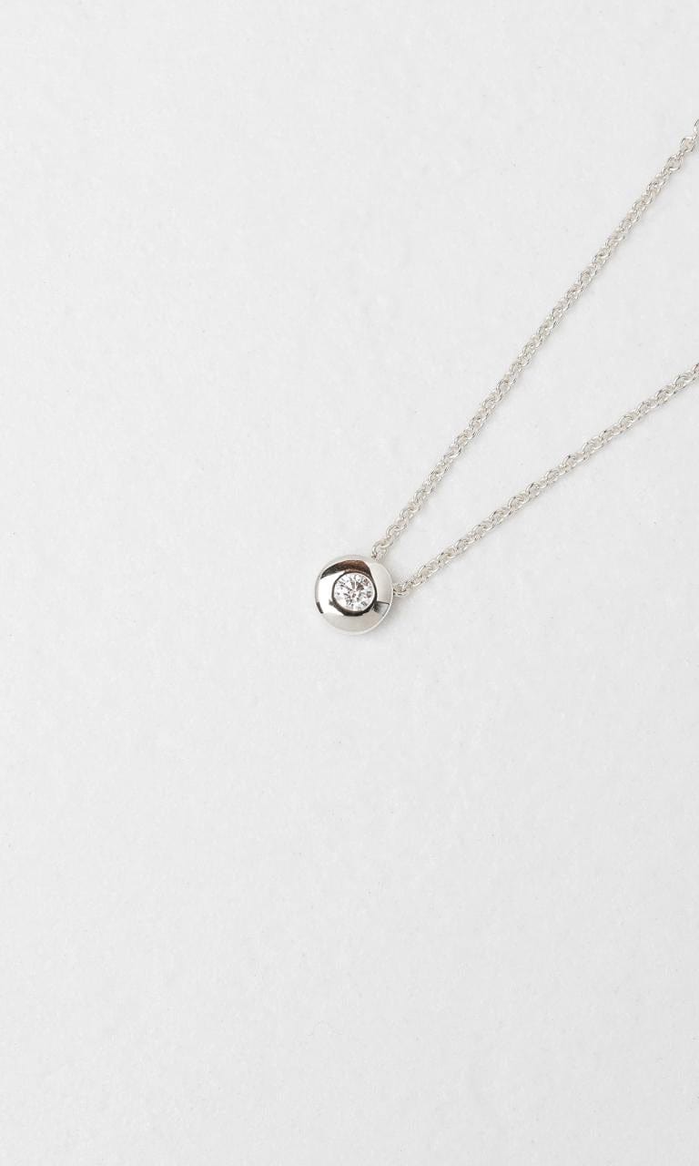 Hogans Family Jewellers 9K WG 0.05ct TDW Bezel Set Diamond Necklace