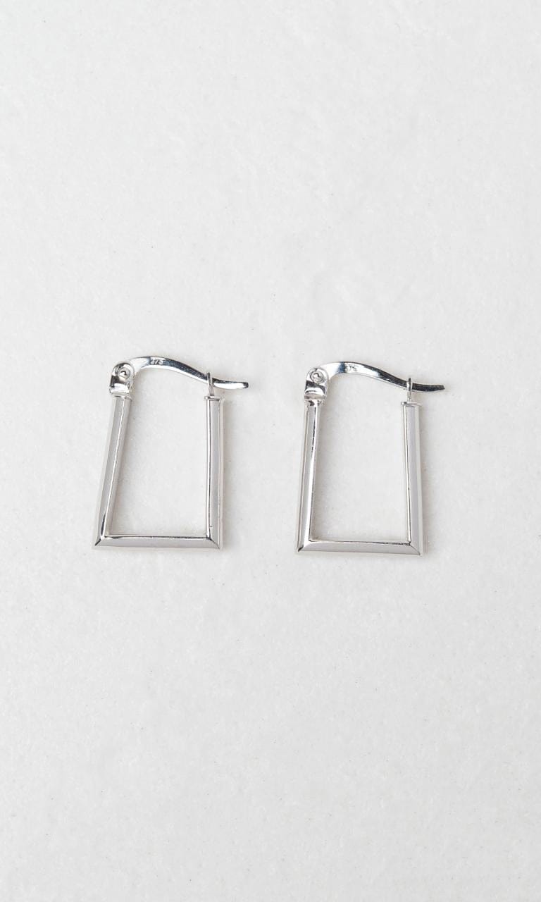 Hogans Family Jewellers 9K WG 15mm Oblong Hoop Earrings