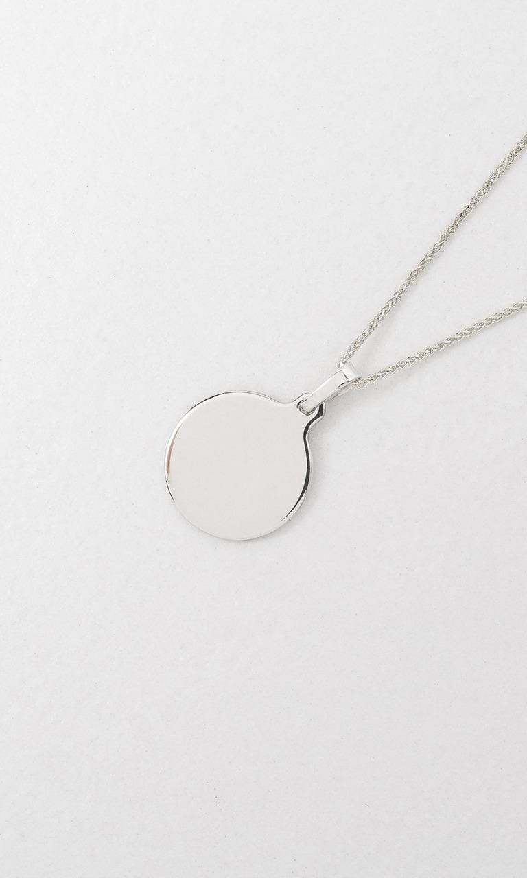 Hogans Family Jewellers 9K WG 16mm Round Disc Pendant