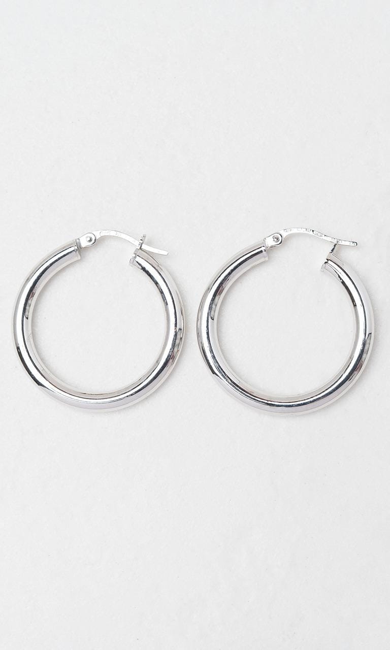 Hogans Family Jewellers 9K WG 20mm Hoop Earrings