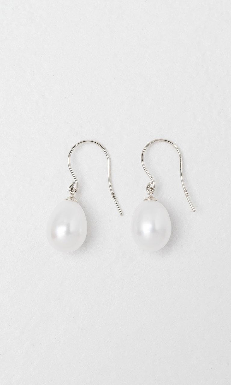 Hogans Family Jewellers 9K WG 9.5mm Freshwater Pearl Drop Earrings