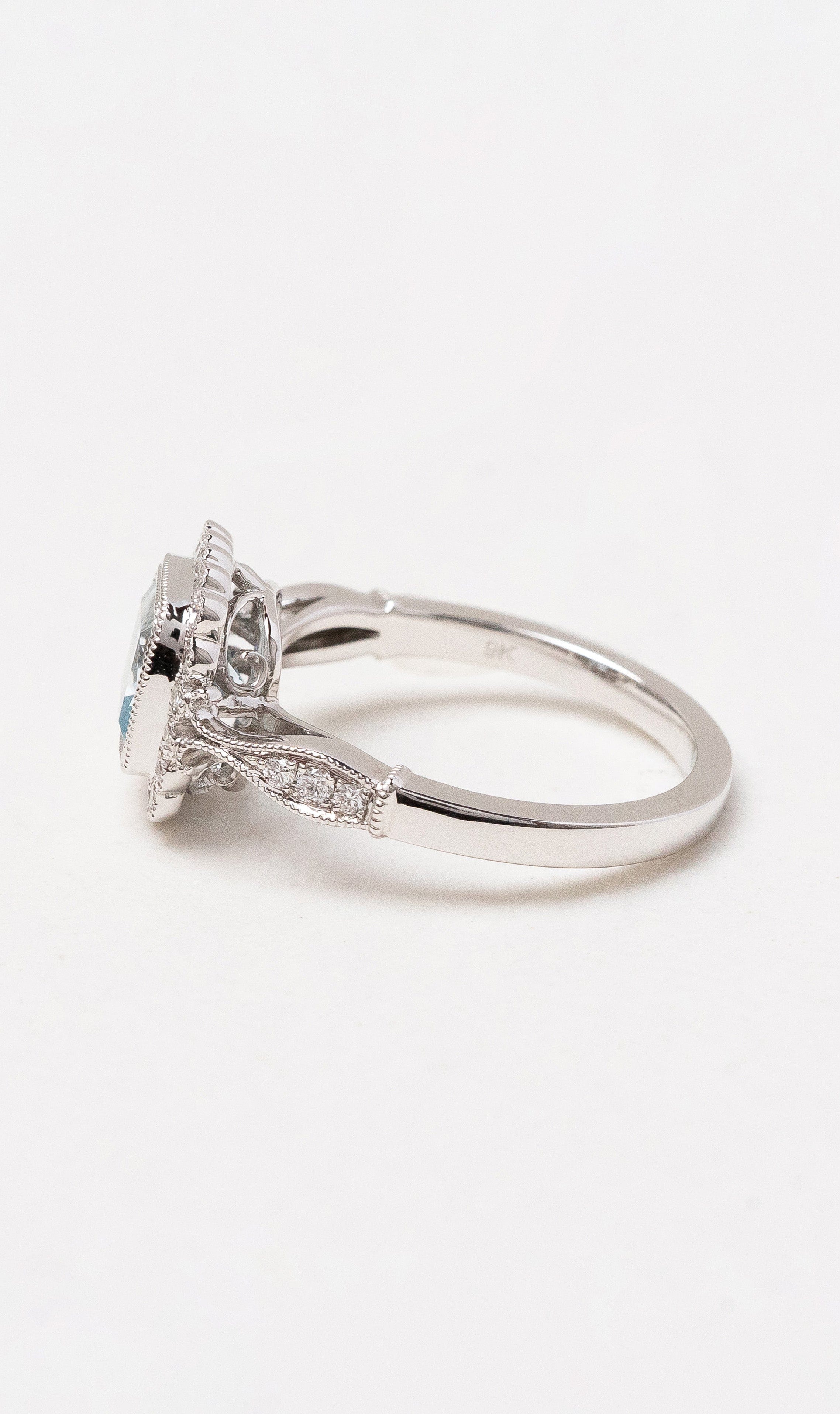 Hogans Family Jewellers 9K WG Aquamarine Cluster Ring