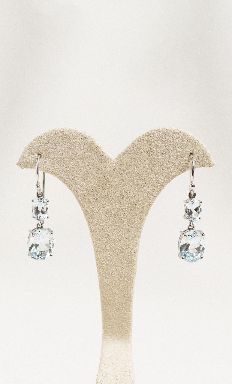 Hogans Family Jewellers 9K WG Aquamarine Drop Earrings