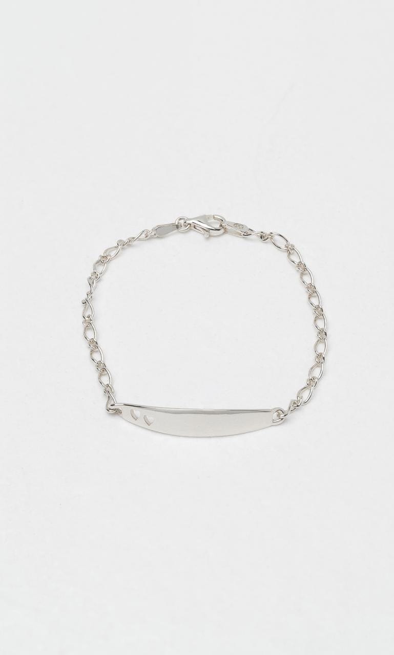 Hogans Family Jewellers 9K WG Baby ID Bracelet with Hearts