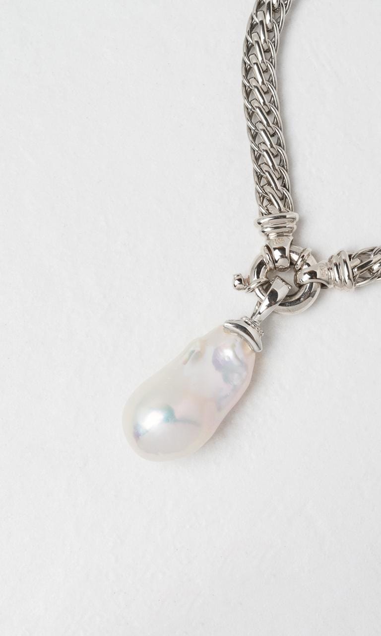 Hogans Family Jewellers 9K WG Baroque Pearl Enhancer Pendant