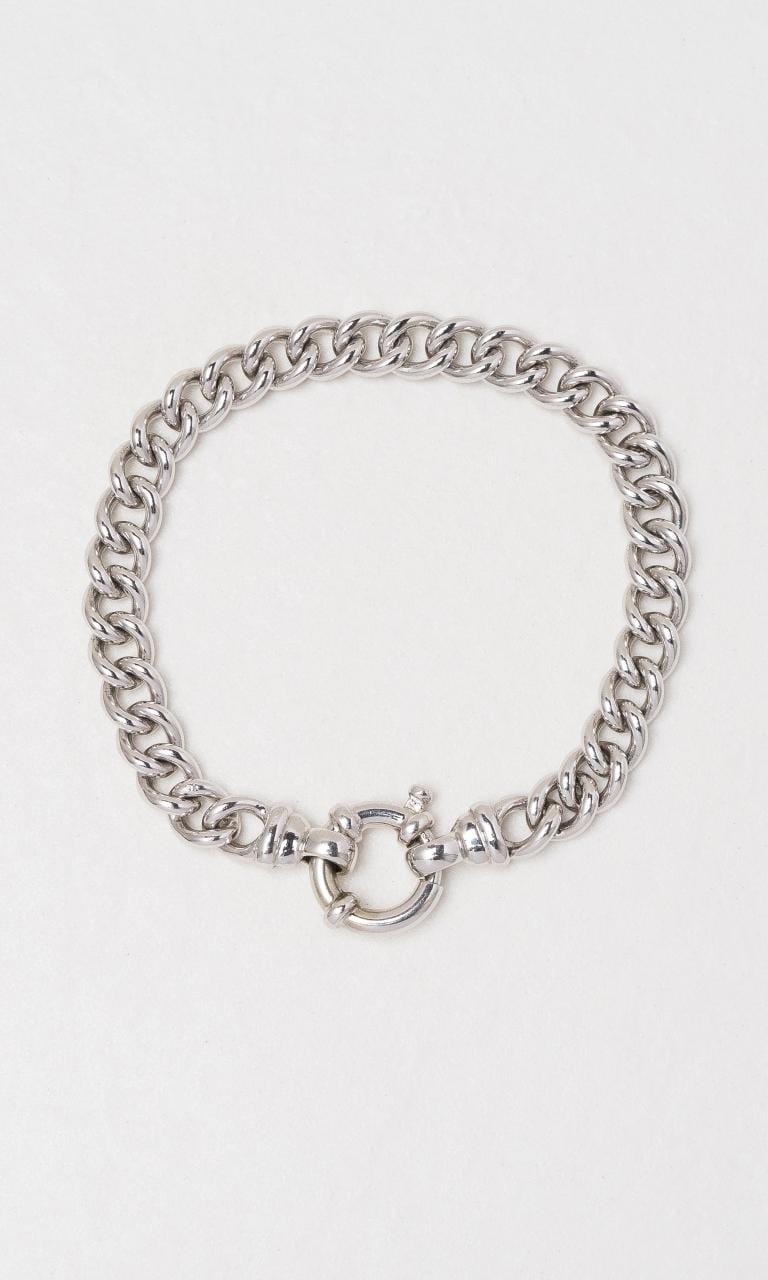 Hogans Family Jewellers 9K WG Curb Bracelet With Euro Bolt