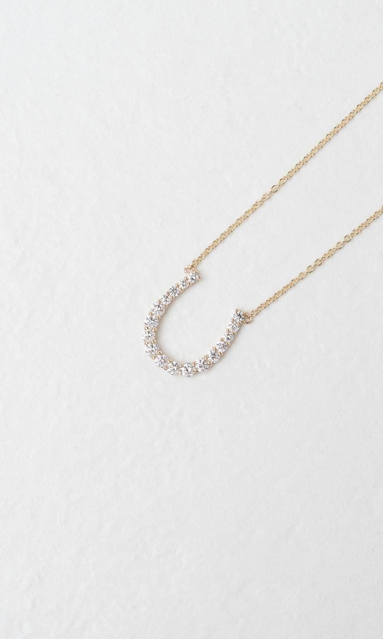 Hogans Family Jewellers 9K YG 0.52ct TDW Round Brilliant Diamond Horseshoe Necklace