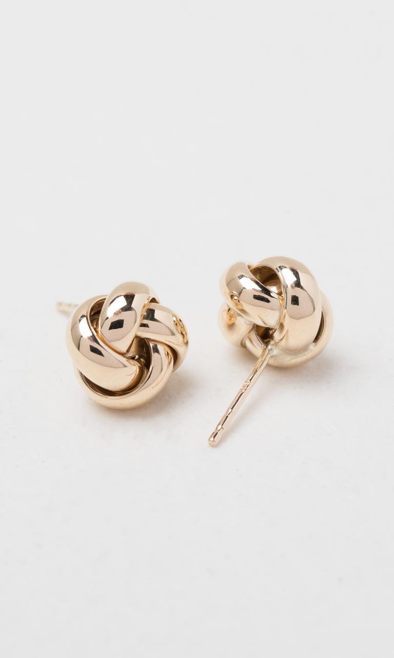 Hogans Family Jewellers 9K YG 10mm Knot Stud Earrings
