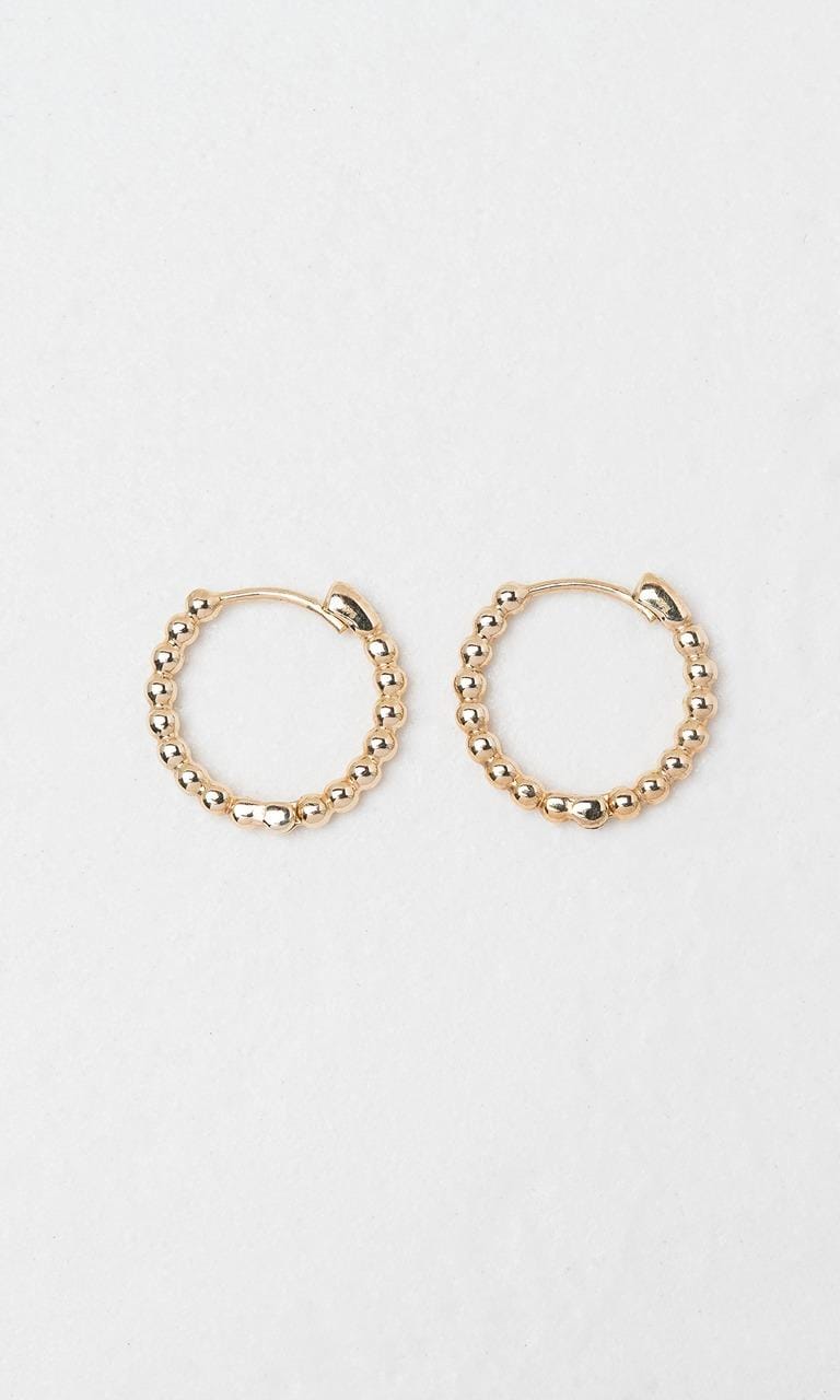 Hogans Family Jewellers 9K YG 12mm Textured Huggie Earrings
