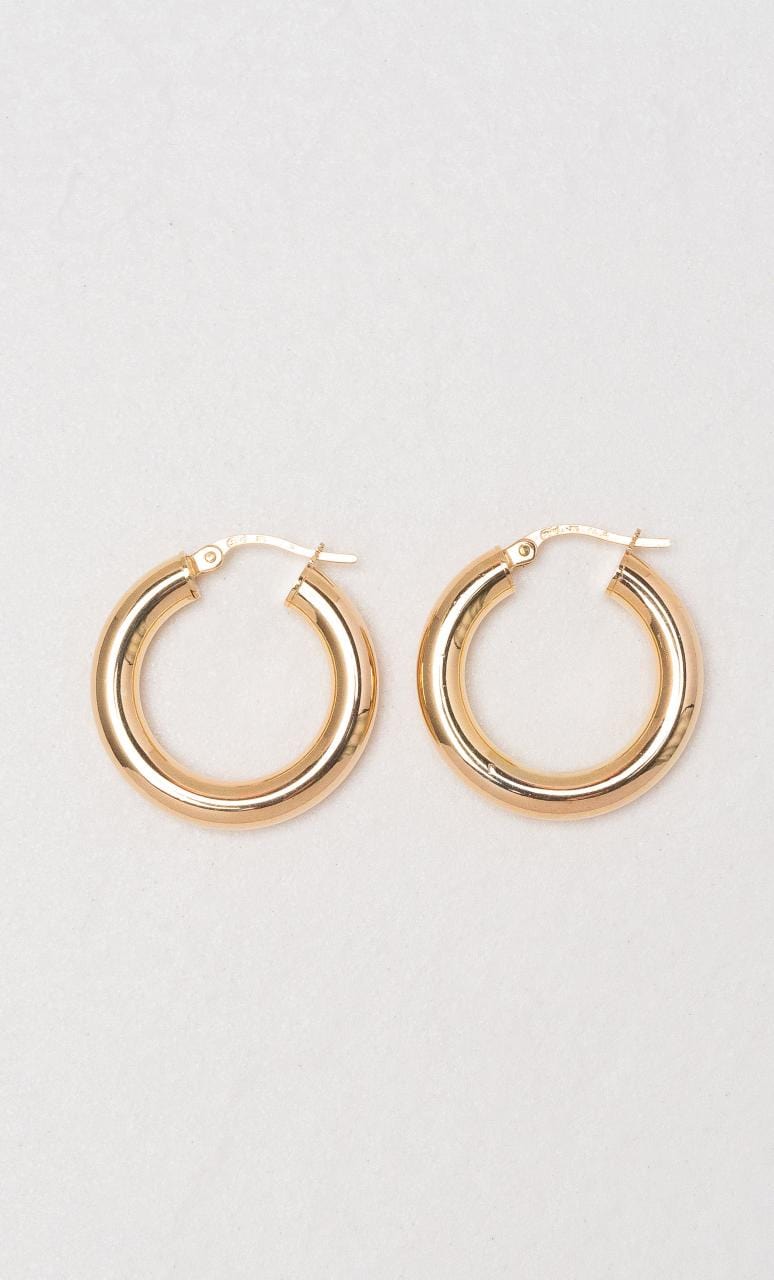 Hogans Family Jewellers 9K YG 15mm Tubular Hoop Earrings