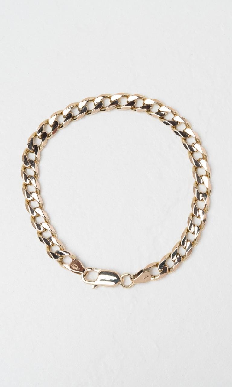 Hogans Family Jewellers 9K YG 21.5cm Curb Link Bracelet