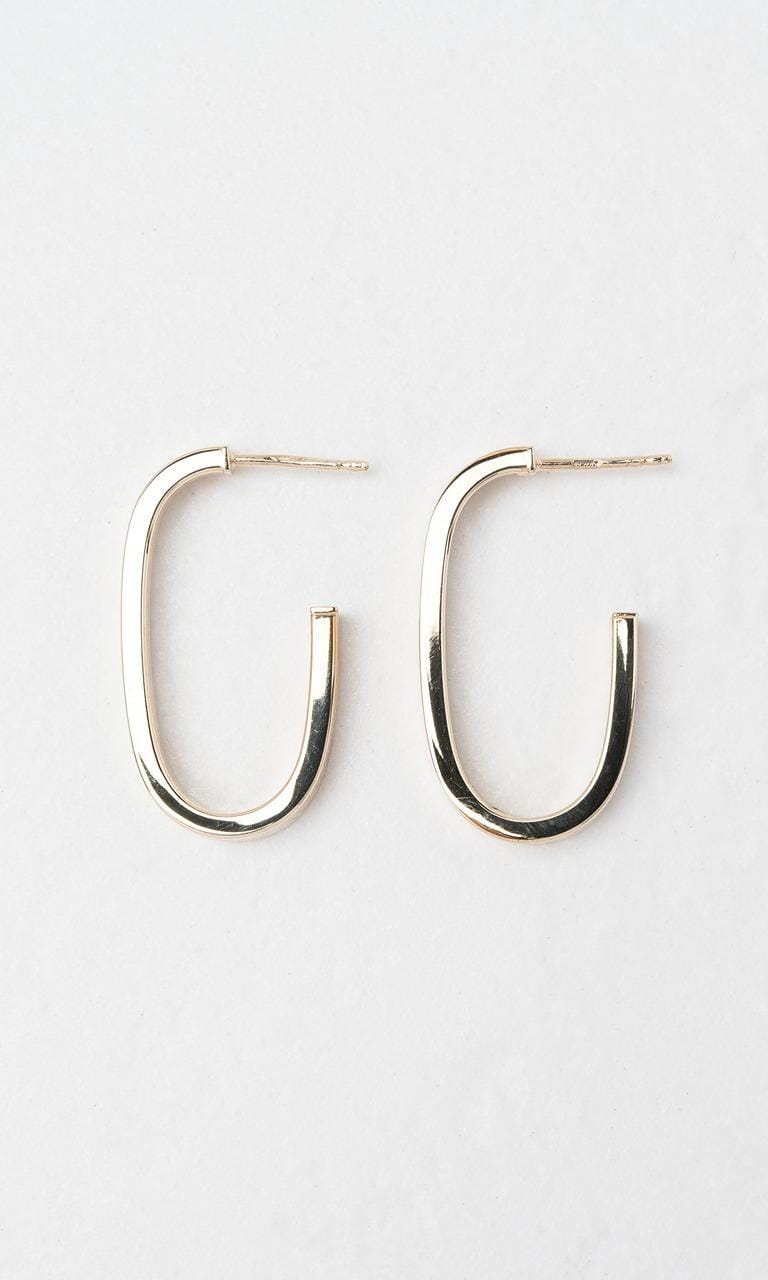 Hogans Family Jewellers 9K YG 25mm Half Hoop Stud Earrings