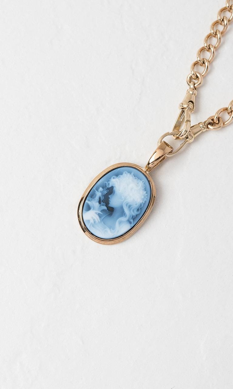 Hogans Family Jewellers 9K YG Agate Cameo Enhancer Pendant