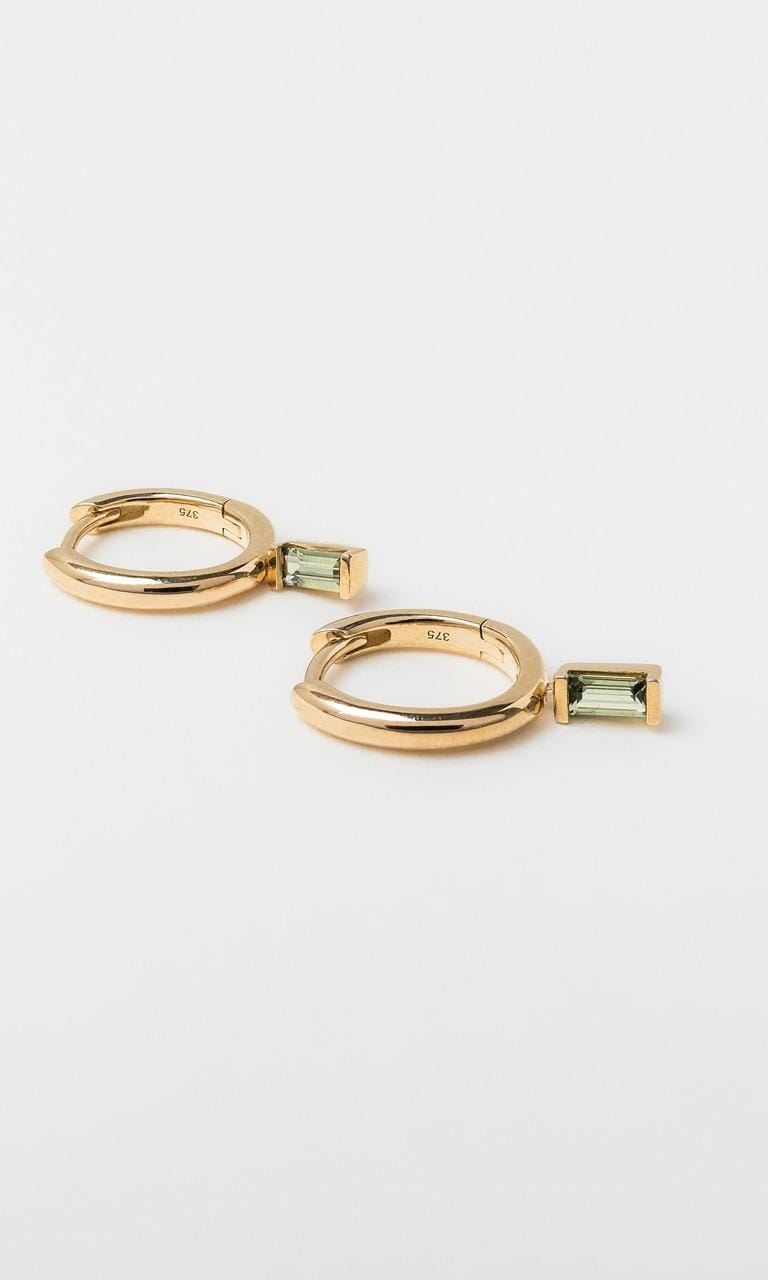 Hogans Family Jewellers 9K YG Baguette Cut Sapphire Huggie Earrings