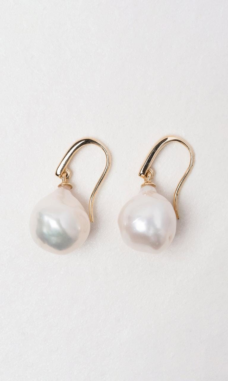 Hogans Family Jewellers 9K YG Baroque Pearl Drop Earrings