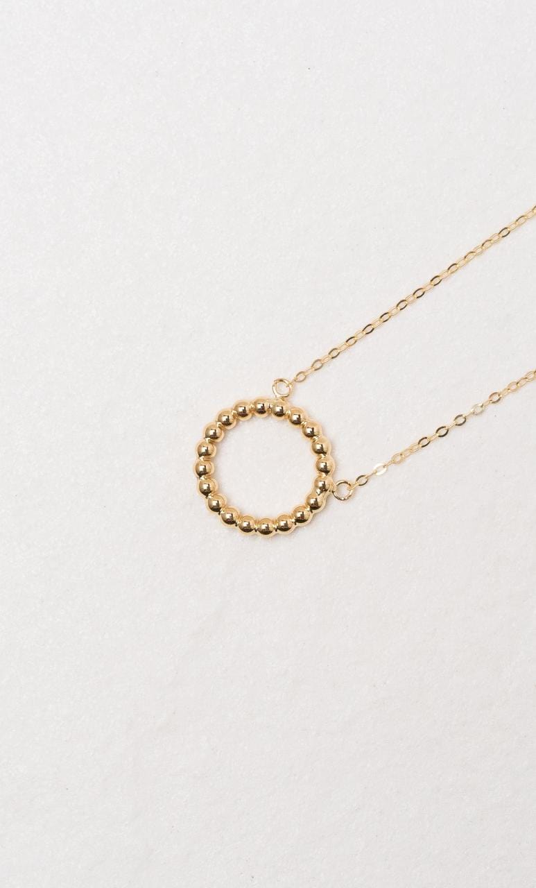 Hogans Family Jewellers 9K YG Beaded Circular Necklace