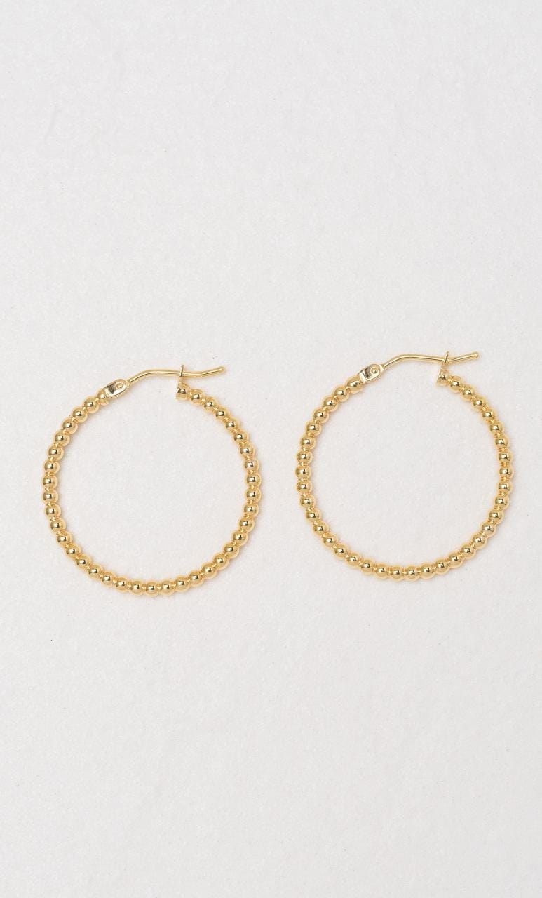Hogans Family Jewellers 9K YG Beaded Hoop Earrings