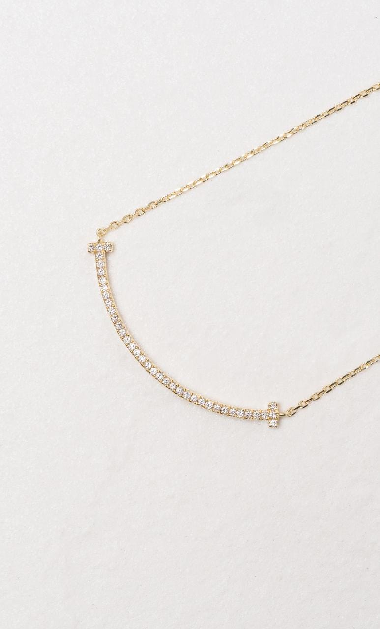 Hogans Family Jewellers 9K YG Diamond Curve Bar Necklace
