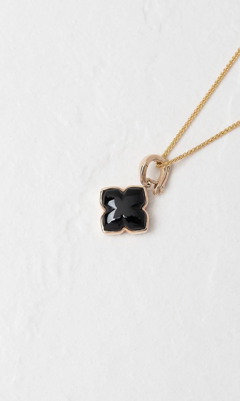Hogans Family Jewellers 9K YG Fancy Cut Onyx Enhancer Pendant