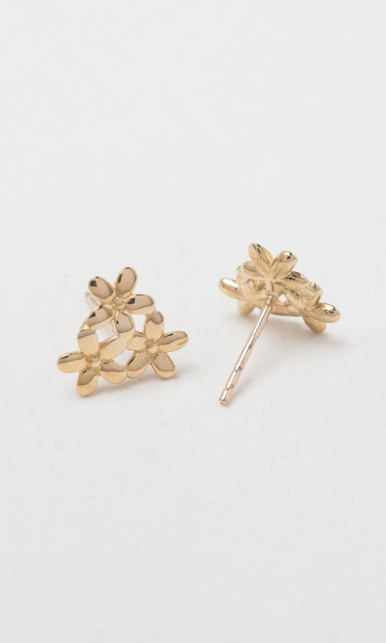 Hogans Family Jewellers 9K YG Flower Cluster Stud Earrings