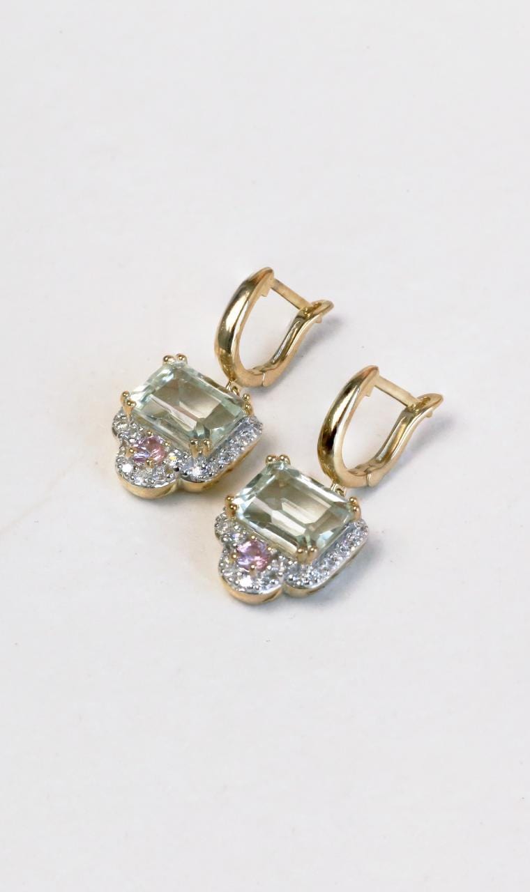 Hogans Family Jewellers 9K YG Green Amethyst Drop Earrings