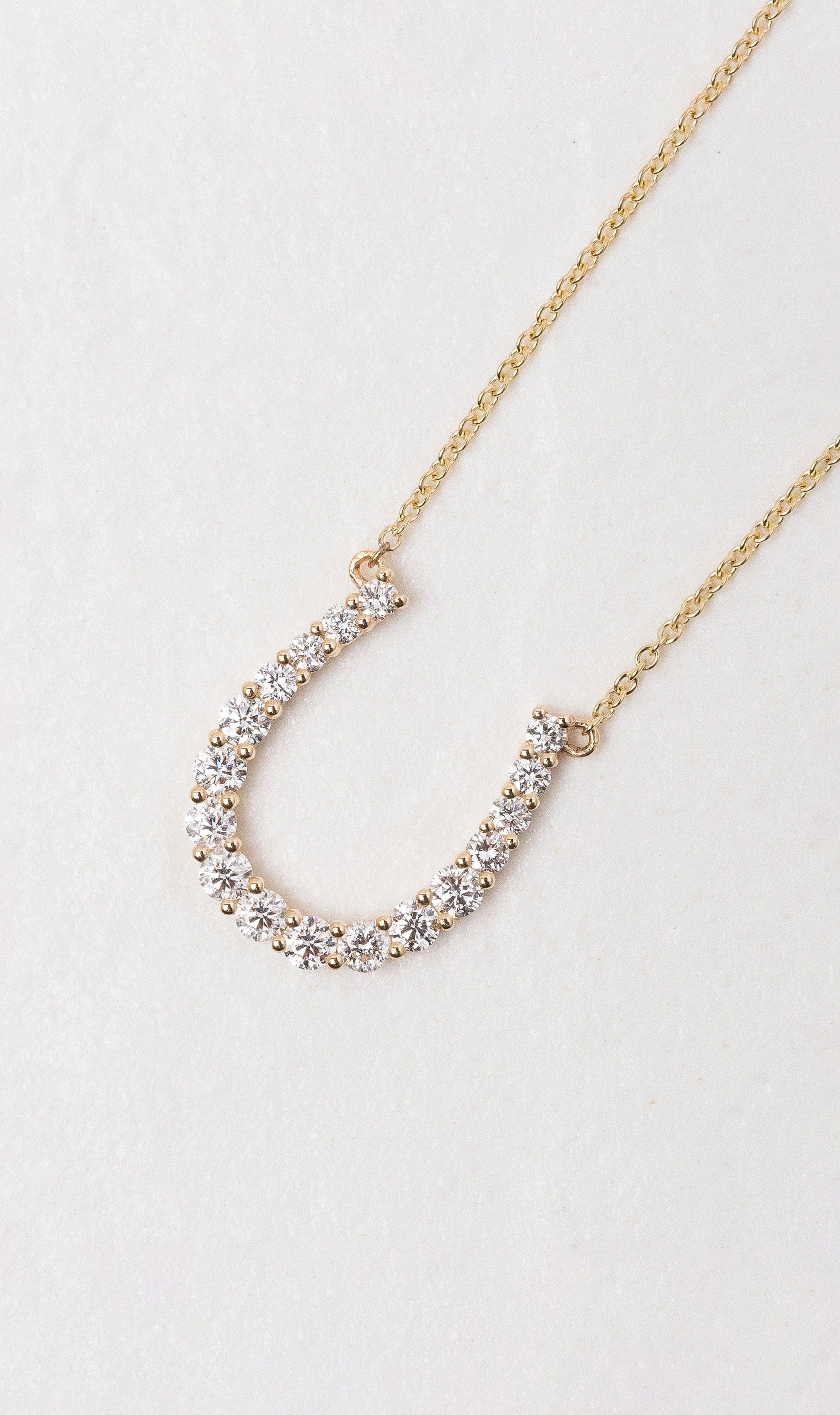 Hogans Family Jewellers 9K YG Horseshoe Diamond Necklace