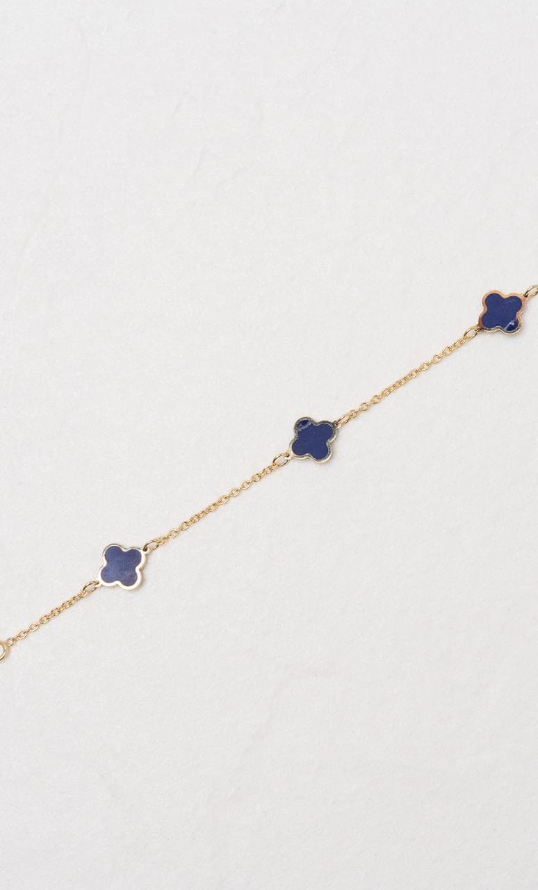 Hogans Family Jewellers 9K YG Lapis Clover Bracelet