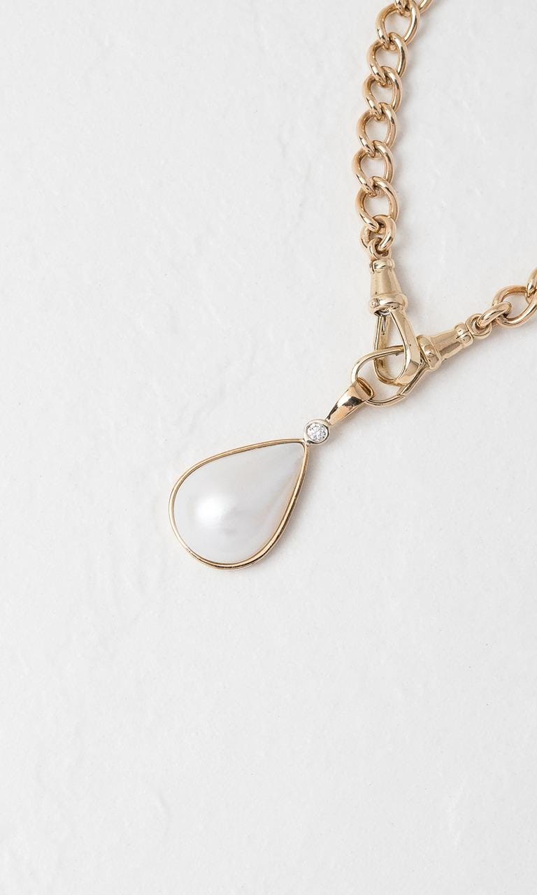 Hogans Family Jewellers 9K YG Mabe Pearl & Diamond Pendant