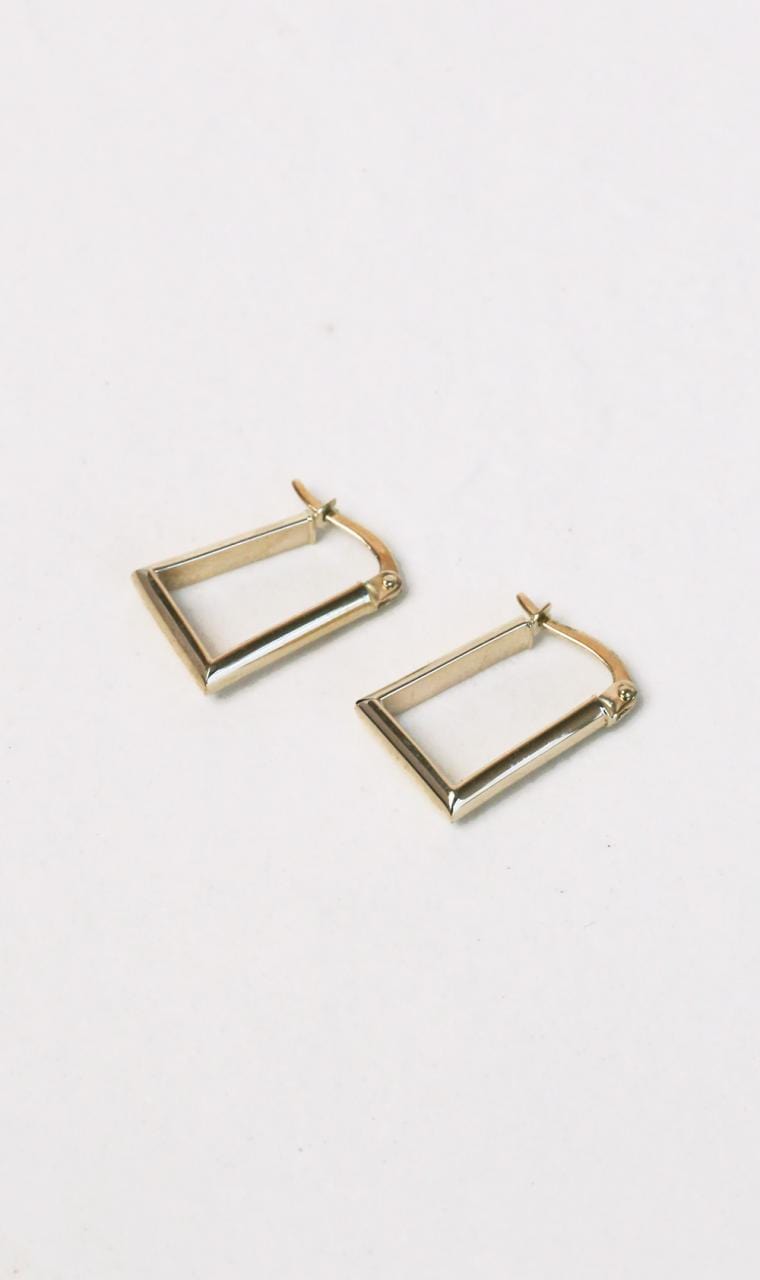 Hogans Family Jewellers 9K YG Oblong Rectangular Hoop