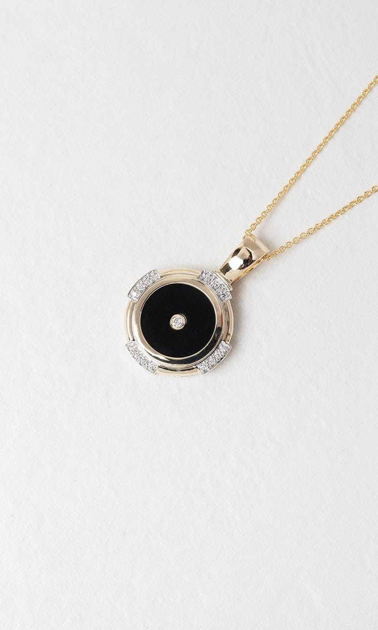Hogans Family Jewellers 9K YG Onyx Enhancer Pendant