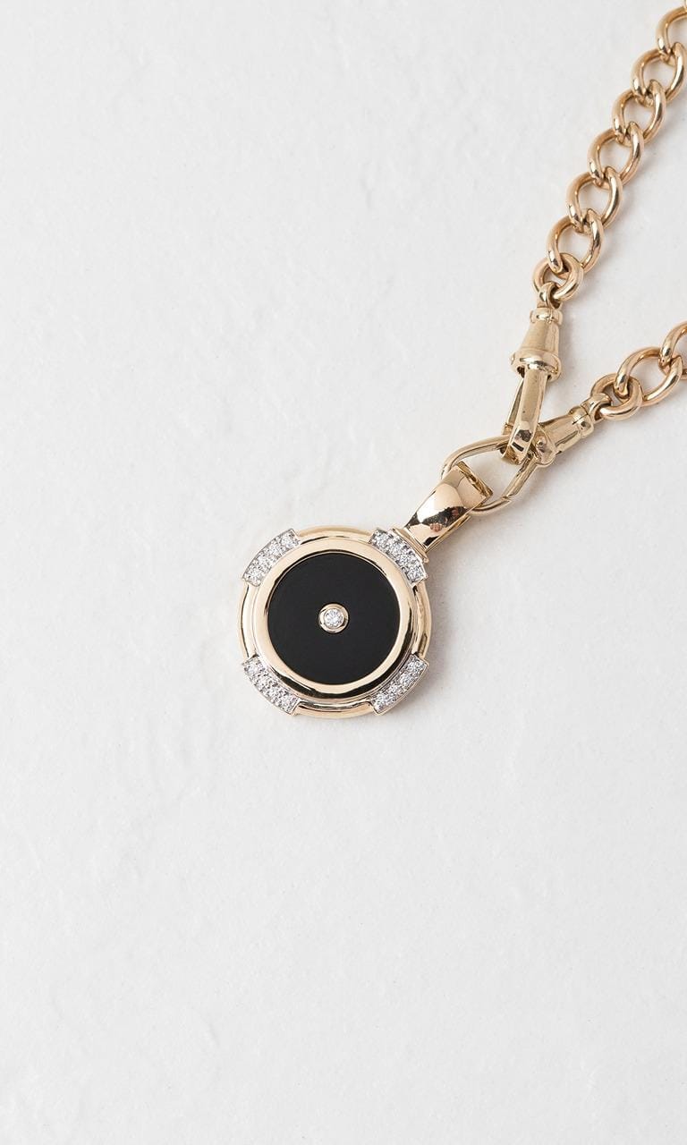 Hogans Family Jewellers 9K YG Onyx Enhancer Pendant