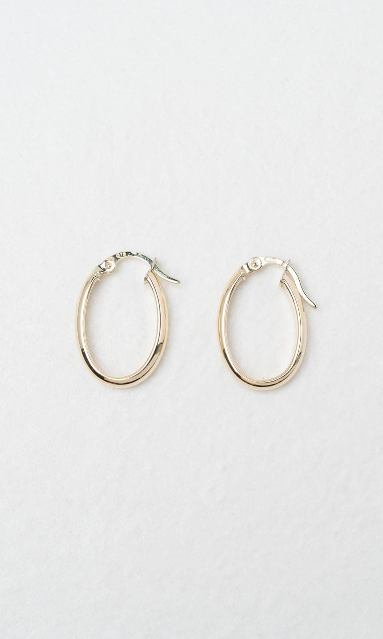 Hogans Family Jewellers 9K YG Oval Hoop Earrings