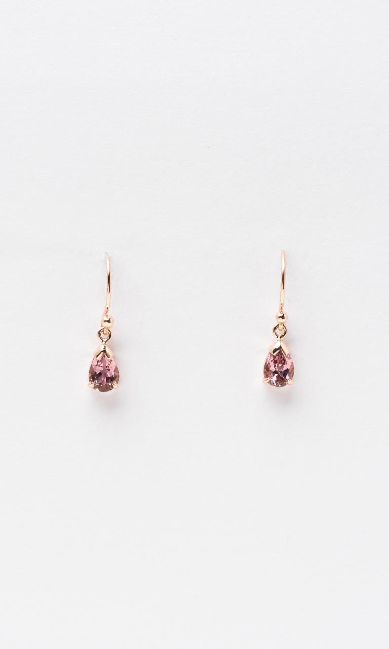 Hogans Family Jewellers 9K YG Pear Cut Pink Tourmaline Drop Earrings