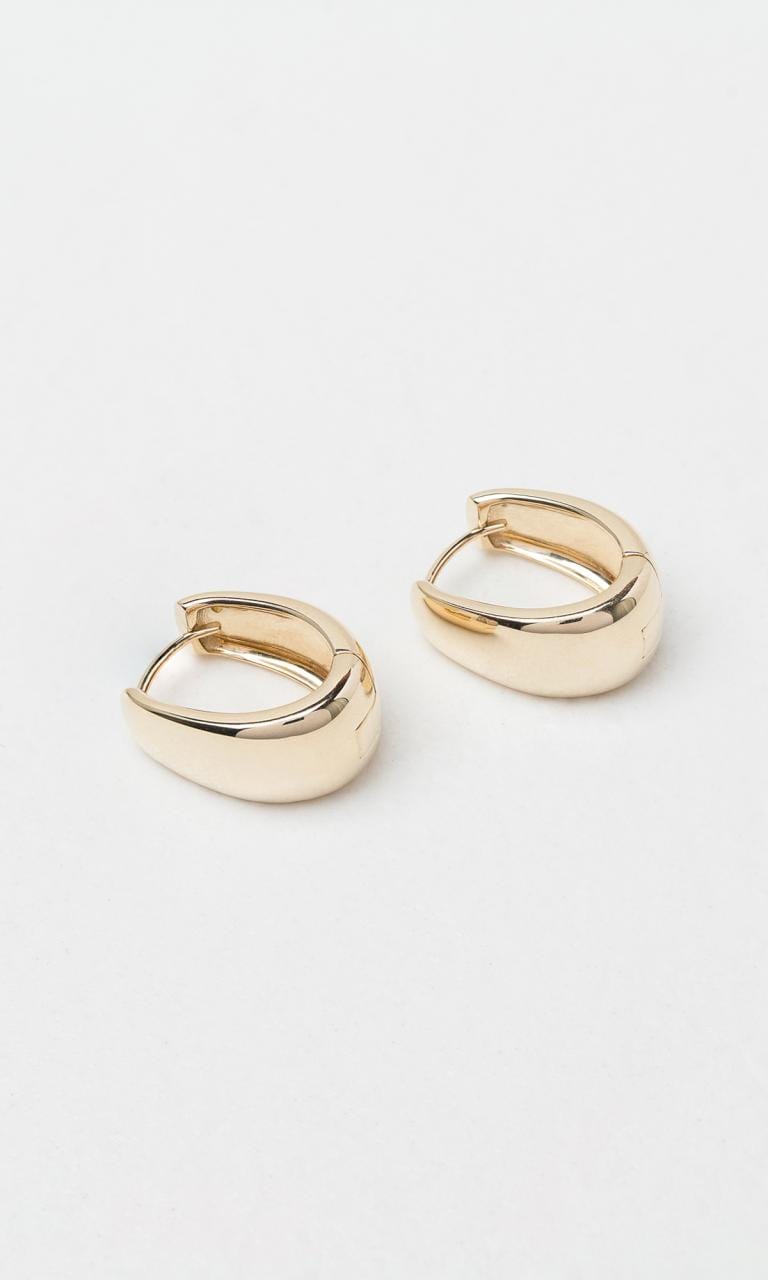 Hogans Family Jewellers 9K YG Plain Tapered Huggie Earrings