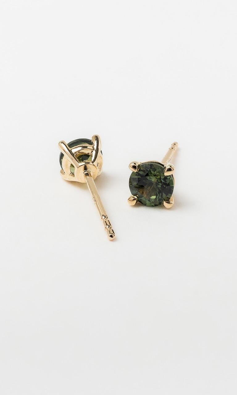 Hogans Family Jewellers 9K YG Round Brilliant Cut Sapphire Stud Earrings