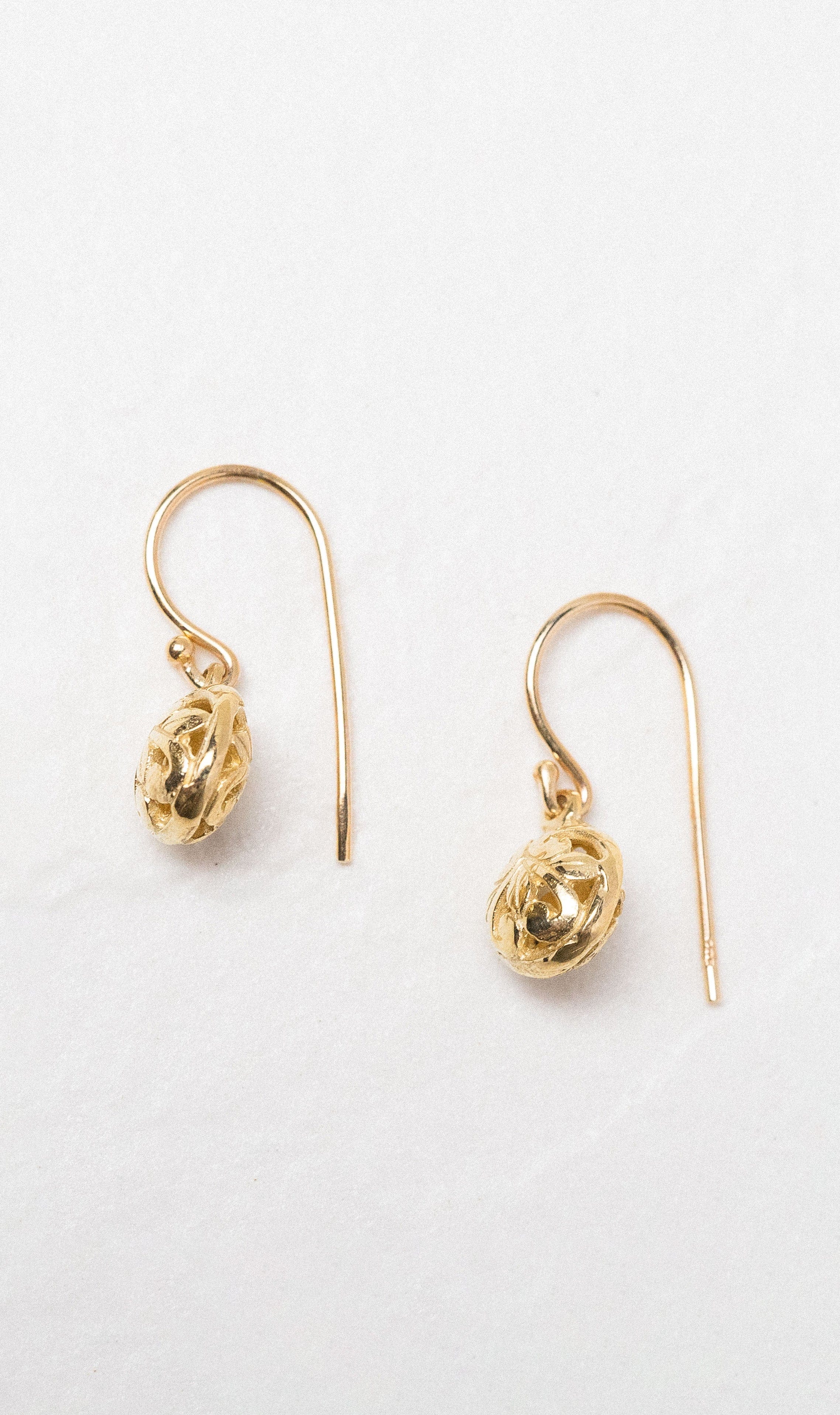 Hogans Family Jewellers 9K YG Round Filigree Earrings
