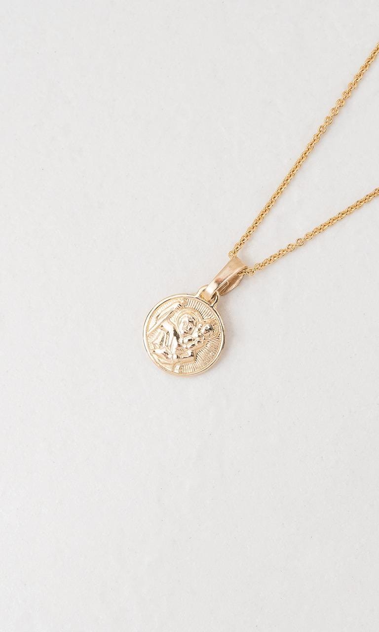 Hogans Family Jewellers 9K YG St Christopher Religious Disc Pendant