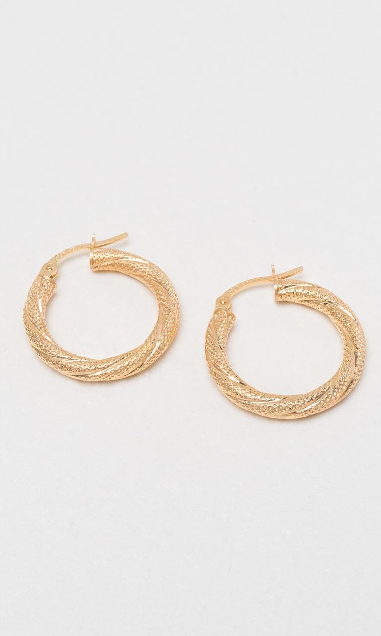 Hogans Family Jewellers 9K YG Twist Hoop Earrings