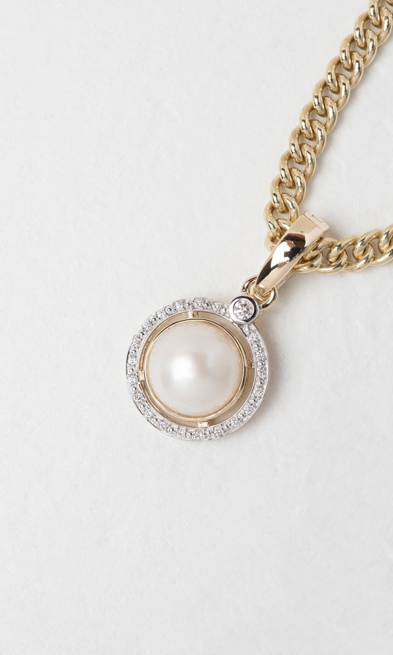 Hogans Family Jewellers 9K YWG Mabe Pearl Enhancer Pendant