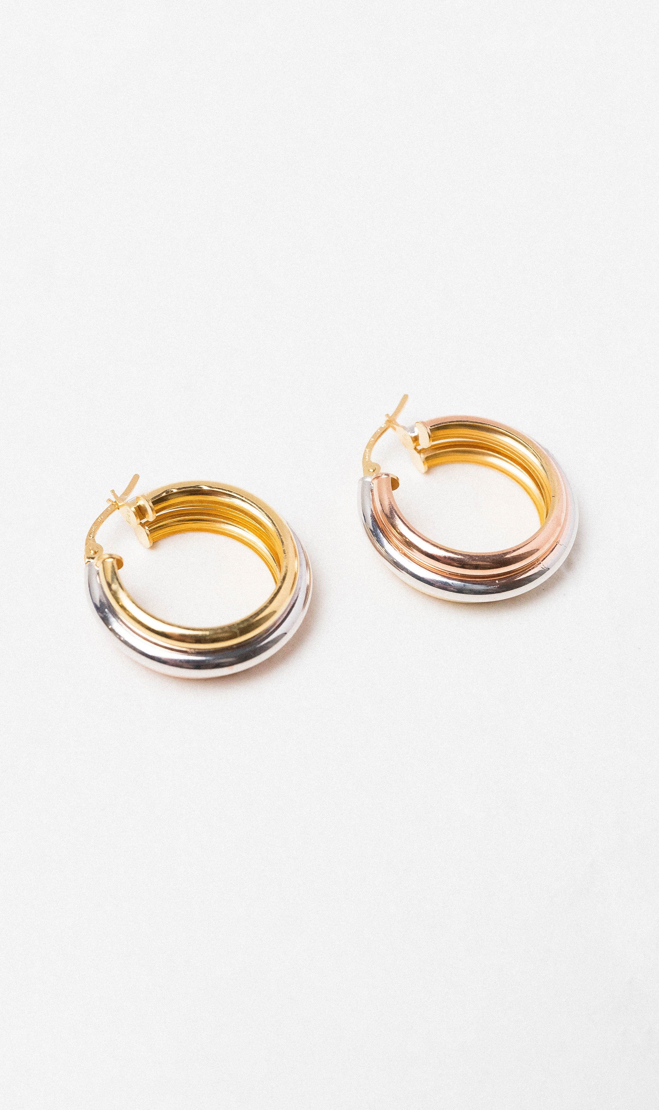 Hogans Family Jewellers 9K YWRG Hoop Earrings